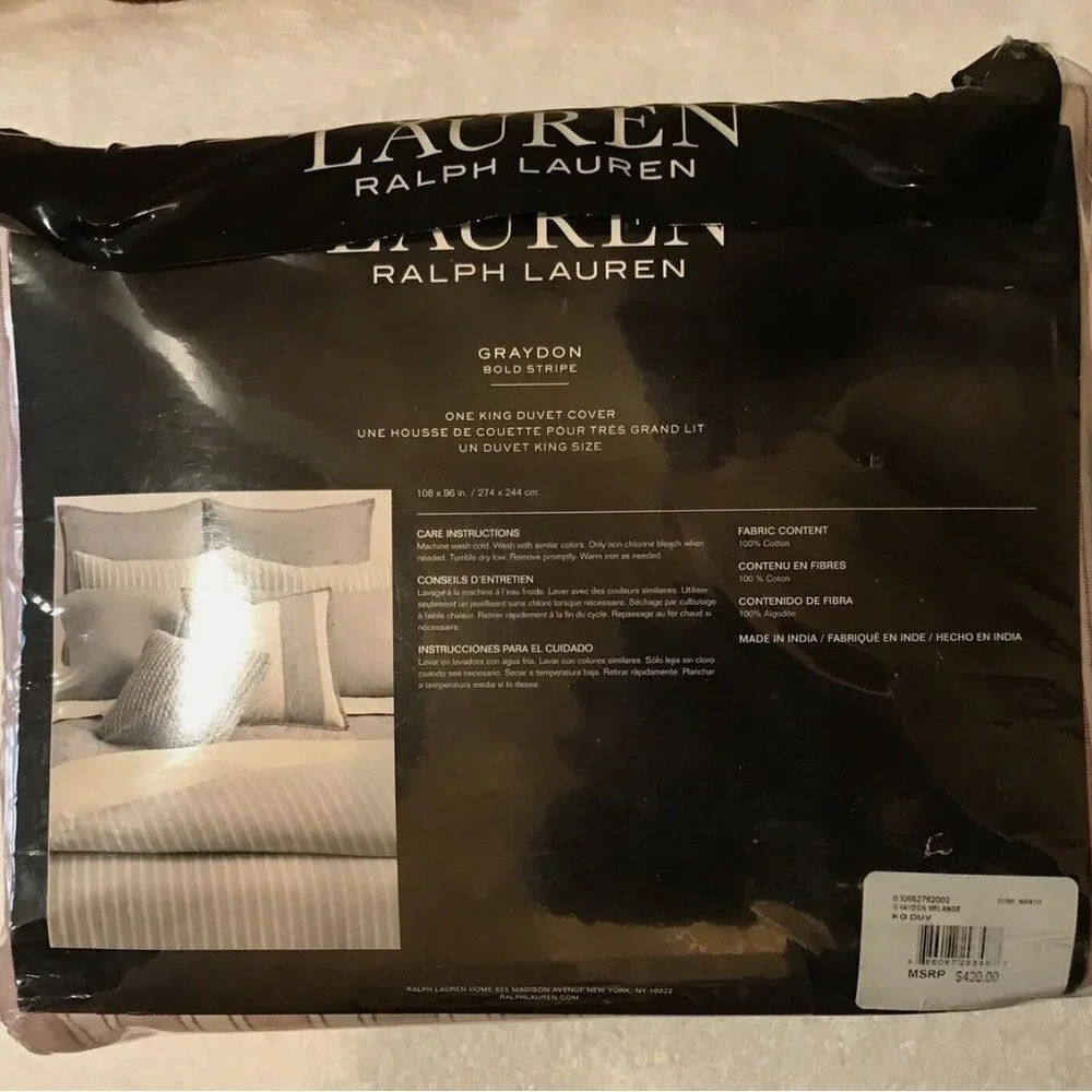 Lauren Ralph Lauren Graydon Bold Stripe Dune And Nantucket Red King Duvet Cover